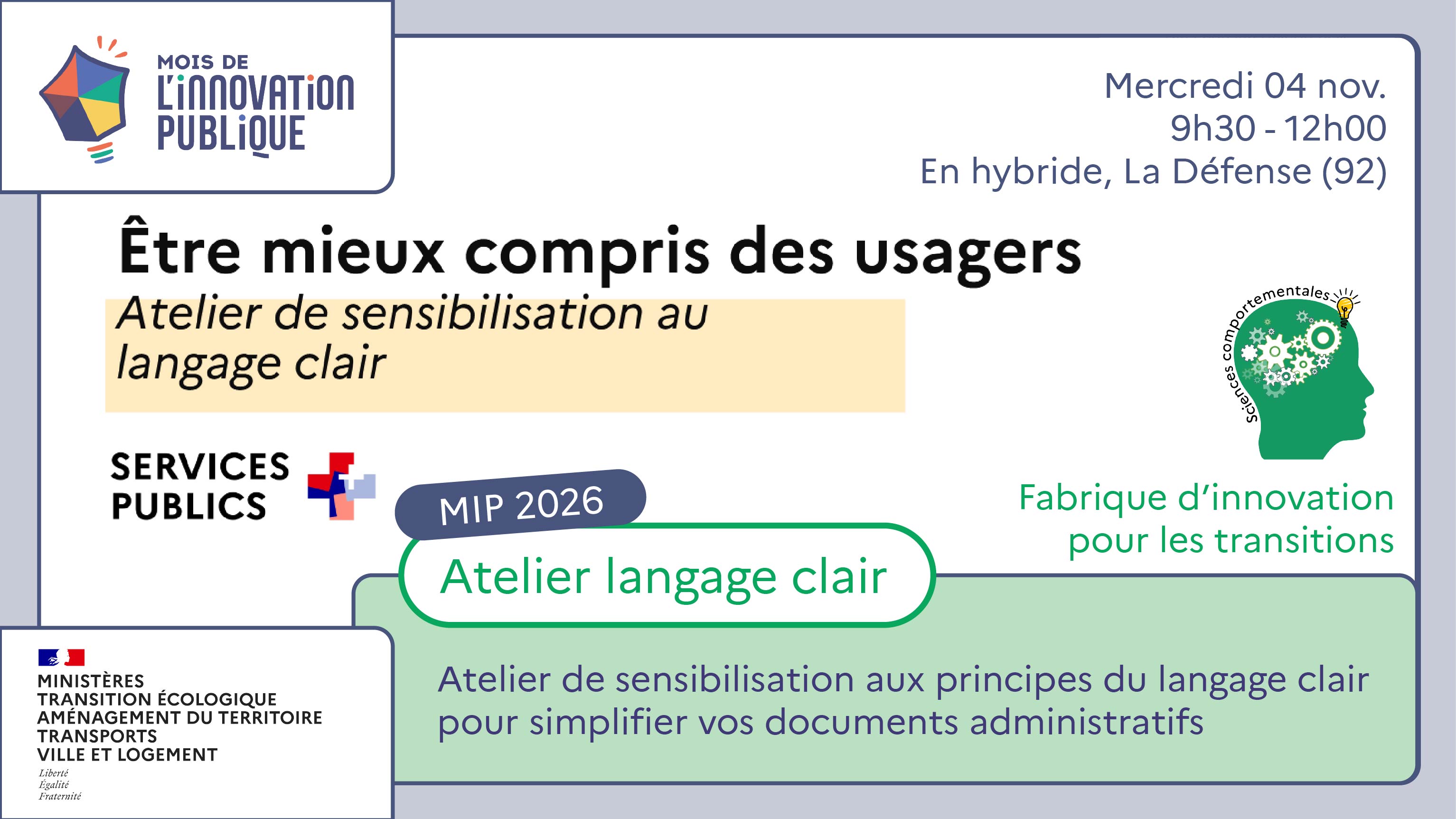 Visuel : Atelier Langage clair